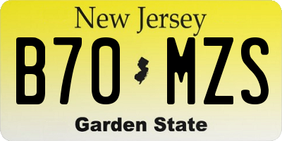 NJ license plate B70MZS