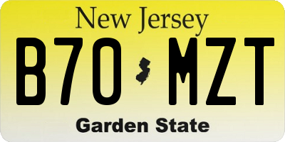 NJ license plate B70MZT