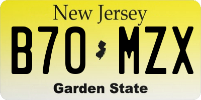 NJ license plate B70MZX
