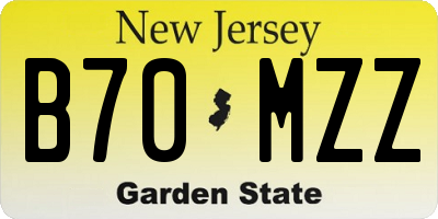 NJ license plate B70MZZ