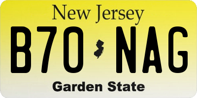 NJ license plate B70NAG