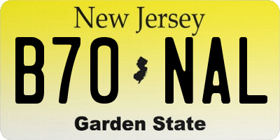 NJ license plate B70NAL