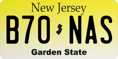 NJ license plate B70NAS