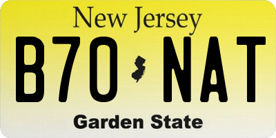 NJ license plate B70NAT