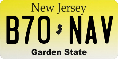 NJ license plate B70NAV