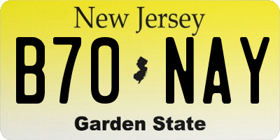 NJ license plate B70NAY
