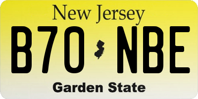 NJ license plate B70NBE