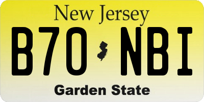 NJ license plate B70NBI