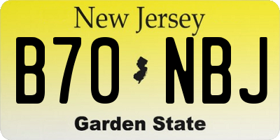 NJ license plate B70NBJ