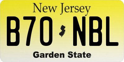 NJ license plate B70NBL