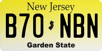 NJ license plate B70NBN