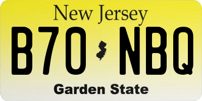 NJ license plate B70NBQ