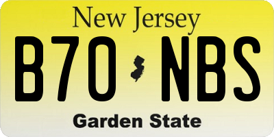 NJ license plate B70NBS
