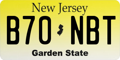 NJ license plate B70NBT
