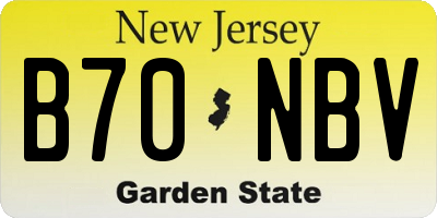 NJ license plate B70NBV