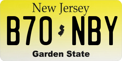 NJ license plate B70NBY