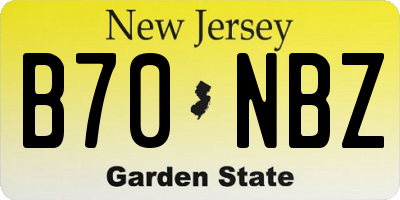 NJ license plate B70NBZ