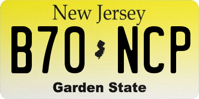 NJ license plate B70NCP
