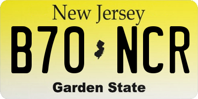 NJ license plate B70NCR