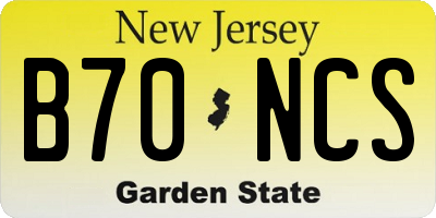 NJ license plate B70NCS