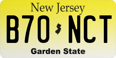 NJ license plate B70NCT