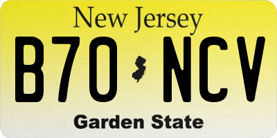 NJ license plate B70NCV
