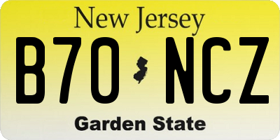 NJ license plate B70NCZ