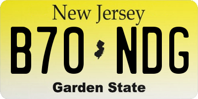 NJ license plate B70NDG