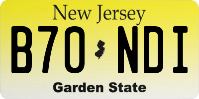 NJ license plate B70NDI