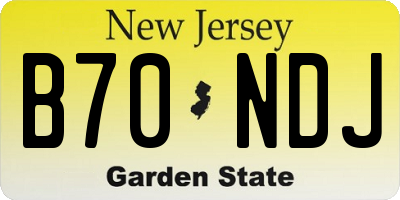 NJ license plate B70NDJ