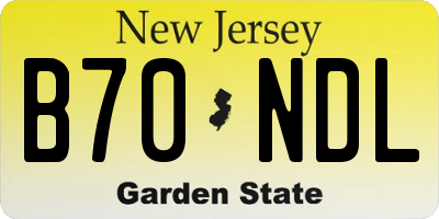 NJ license plate B70NDL