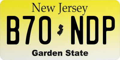 NJ license plate B70NDP
