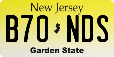 NJ license plate B70NDS