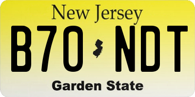 NJ license plate B70NDT