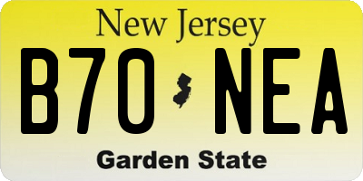 NJ license plate B70NEA