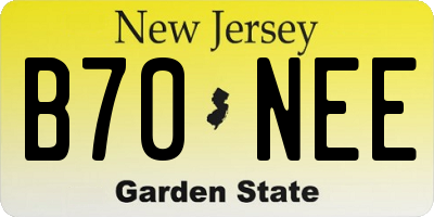 NJ license plate B70NEE