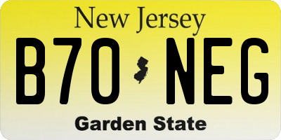 NJ license plate B70NEG