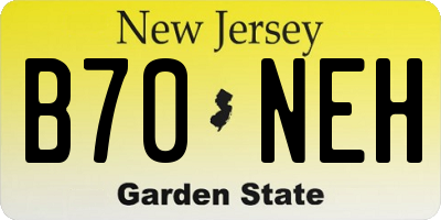 NJ license plate B70NEH