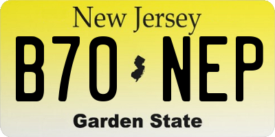 NJ license plate B70NEP