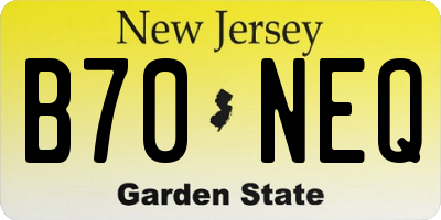 NJ license plate B70NEQ