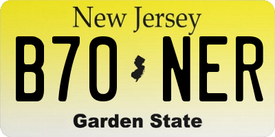 NJ license plate B70NER