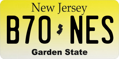 NJ license plate B70NES