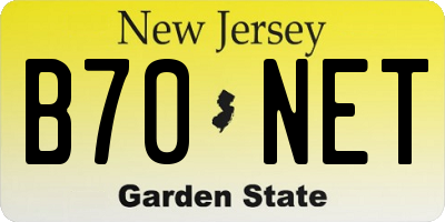NJ license plate B70NET