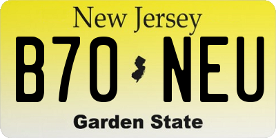 NJ license plate B70NEU