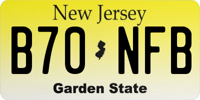 NJ license plate B70NFB