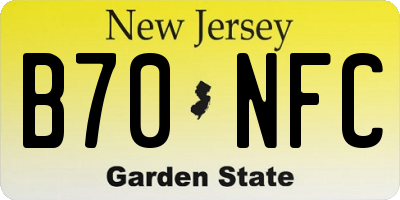 NJ license plate B70NFC