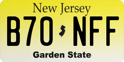 NJ license plate B70NFF