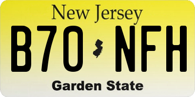 NJ license plate B70NFH