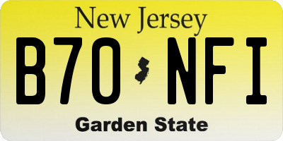 NJ license plate B70NFI