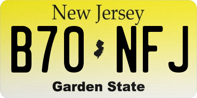 NJ license plate B70NFJ